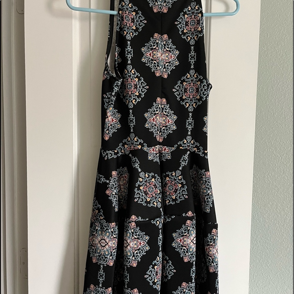 Black dress with floral design size small